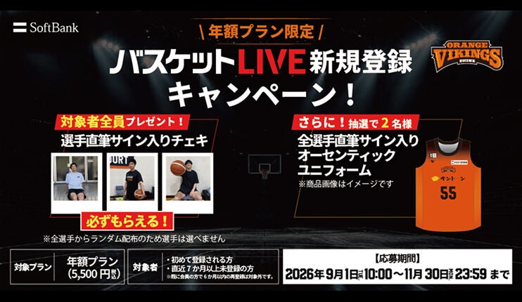 バナー：バスケットLIVE新規登録キャンペーン